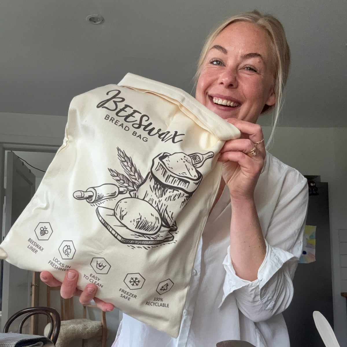 Ekologisk Bivax Brödpåse – 100 % Bomull
